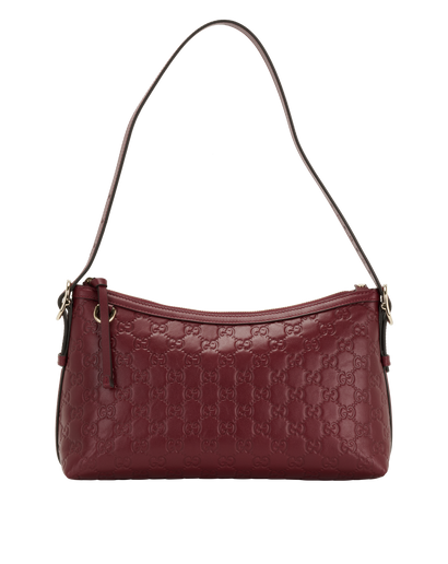 Medium GG Emblem Shoulder Bag, &pound;850, Handbags, Burgundy, Leather, Front view